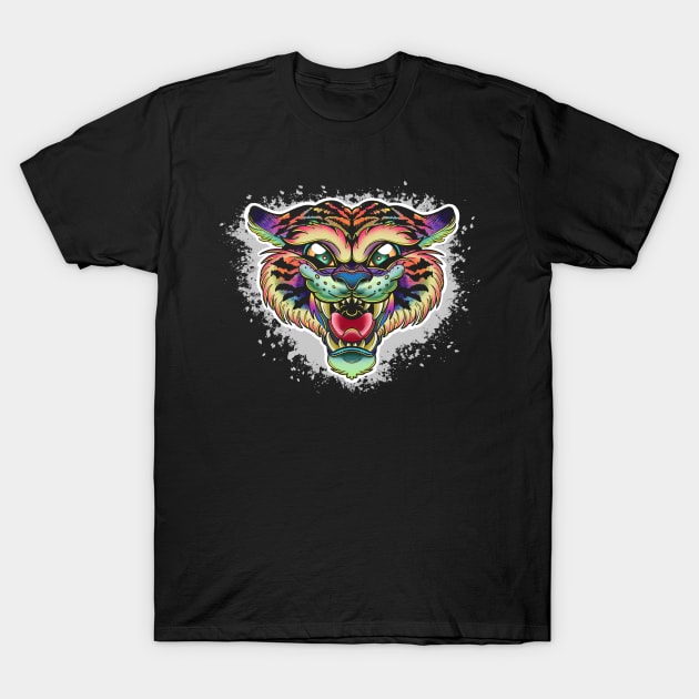 Technicolor Tiger T-Shirt by InkyMcStapleface